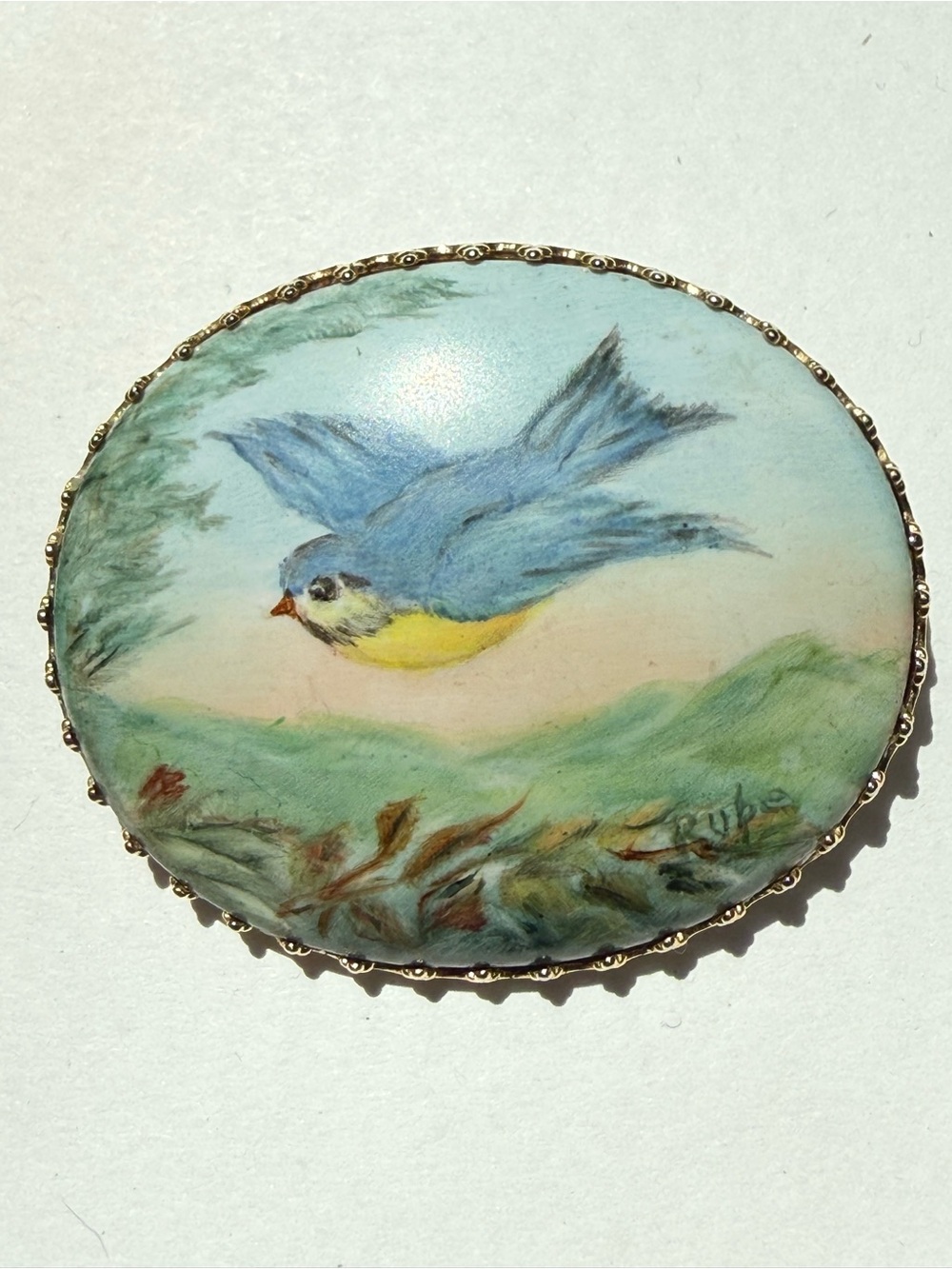 Hand-Painted Brooch